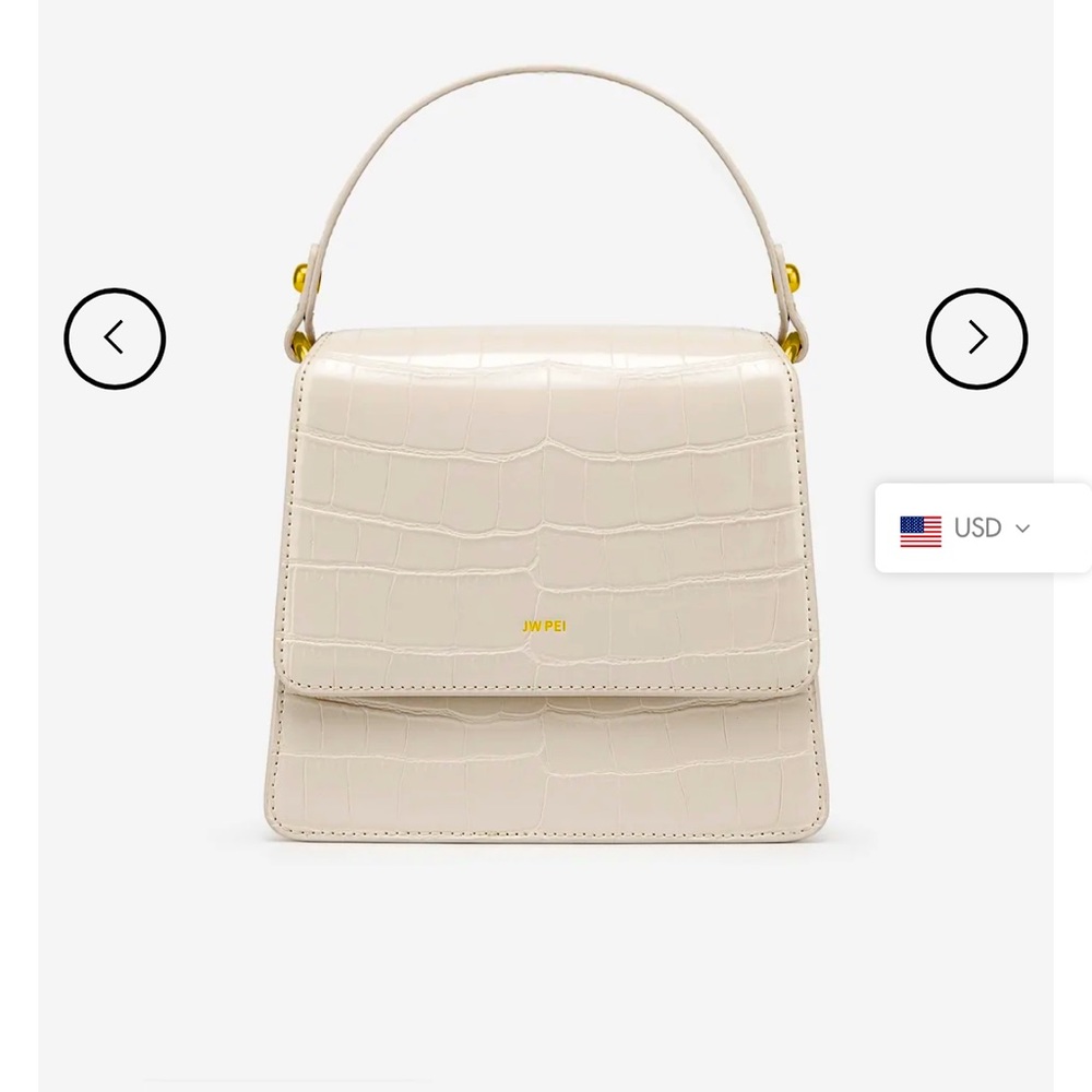 JW Pei FAE top handle ivory croc . Mint condition.